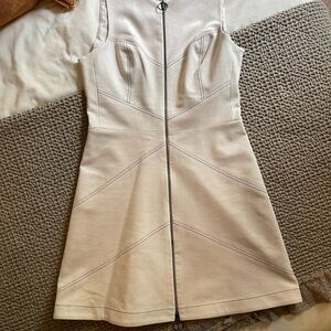 BCBGMaxAzria Cream Mini Dress with Zipper